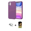 MARSİLYAN™- iPhone 11 Kılıf Kozmos Yansıma Özel Seri - Siyah Buffer Cam Ekran Koruyucu + Pers Alüminyum Kamera Lens - YL