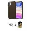 MARSİLYAN™- iPhone 11 Kılıf Kozmos Yansıma Özel Seri - Siyah Buffer Cam Ekran Koruyucu + Pers Alüminyum Kamera Lens - YL