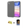 MARSİLYAN™- iPhone 11 Kılıf Kozmos Yansıma Özel Seri - Siyah Buffer Hayalet Cam Ekran Koruyucu + Rainbow Kamera Lens Koruma Cam - KI