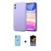 MARSİLYAN™- iPhone 11 Kılıf Kozmos Yansıma Özel Seri - Siyah Buffer Hayalet Cam Ekran Koruyucu + Neon Fosforlu Kamera Lens - YL