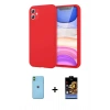 MARSİLYAN™- iPhone 11 Kılıf Kozmos Yansıma Özel Seri - Siyah Buffer Hayalet Cam Ekran Koruyucu + Neon Fosforlu Kamera Lens - YL