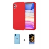 MARSİLYAN™- iPhone 11 Kılıf Kozmos Yansıma Özel Seri - Siyah Buffer Hayalet Cam Ekran Koruyucu + Neon Fosforlu Kamera Lens - MI