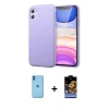 MARSİLYAN™- iPhone 11 Kılıf Kozmos Yansıma Özel Seri - Siyah Buffer Hayalet Cam Ekran Koruyucu + Neon Fosforlu Kamera Lens - MI