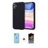 MARSİLYAN™- iPhone 11 Kılıf Kozmos Yansıma Özel Seri - Siyah Buffer Hayalet Cam Ekran Koruyucu + Neon Fosforlu Kamera Lens - YL
