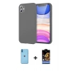 MARSİLYAN™- iPhone 11 Kılıf Kozmos Yansıma Özel Seri - Siyah Buffer Hayalet Cam Ekran Koruyucu + Neon Fosforlu Kamera Lens - MI