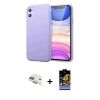 MARSİLYAN™- iPhone 11 Kılıf Kozmos Yansıma Özel Seri - Siyah Buffer Hayalet Cam Ekran Koruyucu + Pers Alüminyum Kamera Lens - GD