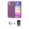 MARSİLYAN™- iPhone 11 Kılıf Kozmos Yansıma Özel Seri - Siyah Buffer Hayalet Cam Ekran Koruyucu + Pers Alüminyum Kamera Lens - GI