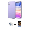 MARSİLYAN™- iPhone 11 Kılıf Kozmos Yansıma Özel Seri - Siyah Buffer Hayalet Cam Ekran Koruyucu + Pers Alüminyum Kamera Lens - GI