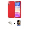 MARSİLYAN™- iPhone 11 Kılıf Kozmos Yansıma Özel Seri - Siyah Buffer Hayalet Cam Ekran Koruyucu + Pers Alüminyum Kamera Lens - GD