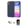 MARSİLYAN™- iPhone 11 Kılıf Kozmos Yansıma Özel Seri - Siyah Buffer Hayalet Cam Ekran Koruyucu + Pers Alüminyum Kamera Lens - KI