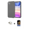 MARSİLYAN™- iPhone 11 Kılıf Kozmos Yansıma Özel Seri - Siyah Buffer Hayalet Cam Ekran Koruyucu + Pers Alüminyum Kamera Lens - GD