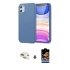 MARSİLYAN™- iPhone 11 Kılıf Kozmos Yansıma Özel Seri - Siyah Buffer Hayalet Cam Ekran Koruyucu + Pers Alüminyum Kamera Lens - GD