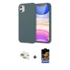 MARSİLYAN™- iPhone 11 Kılıf Kozmos Yansıma Özel Seri - Siyah Buffer Hayalet Cam Ekran Koruyucu + Pers Alüminyum Kamera Lens - GD
