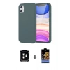 MARSİLYAN™- iPhone 11 Kılıf Kozmos Yansıma Özel Seri - Siyah Buffer Hayalet Cam Ekran Koruyucu + PVD Metal Kamera Lens - TU