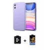 MARSİLYAN™- iPhone 11 Kılıf Kozmos Yansıma Özel Seri - Siyah Buffer Hayalet Cam Ekran Koruyucu + PVD Metal Kamera Lens - TU
