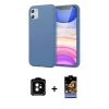 MARSİLYAN™- iPhone 11 Kılıf Kozmos Yansıma Özel Seri - Siyah Buffer Hayalet Cam Ekran Koruyucu + PVD Metal Kamera Lens - TU