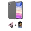MARSİLYAN™- iPhone 11 Kılıf Kozmos Yansıma Özel Seri - Siyah Buffer Hayalet Cam Ekran Koruyucu + Raze Metal Kamera Lens - SH