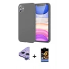 MARSİLYAN™- iPhone 11 Kılıf Kozmos Yansıma Özel Seri - Siyah Buffer Hayalet Cam Ekran Koruyucu + Raze Metal Kamera Lens - MR