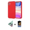 MARSİLYAN™- iPhone 11 Kılıf Kozmos Yansıma Özel Seri - Siyah Buffer Hayalet Cam Ekran Koruyucu + Raze Metal Kamera Lens - KI