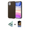 MARSİLYAN™- iPhone 11 Kılıf Kozmos Yansıma Özel Seri - Siyah Buffer Hayalet Cam Ekran Koruyucu + Raze Metal Kamera Lens - MI