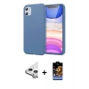 MARSİLYAN™- iPhone 11 Kılıf Kozmos Yansıma Özel Seri - Siyah Buffer Hayalet Cam Ekran Koruyucu + Raze Metal Kamera Lens - GS