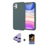 MARSİLYAN™- iPhone 11 Kılıf Kozmos Yansıma Özel Seri - Siyah Buffer Hayalet Cam Ekran Koruyucu + Raze Metal Kamera Lens - MR