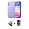 MARSİLYAN™- iPhone 11 Kılıf Kozmos Yansıma Özel Seri - Siyah Buffer Hayalet Cam Ekran Koruyucu + Raze Metal Kamera Lens - SH