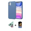 MARSİLYAN™- iPhone 11 Kılıf Kozmos Yansıma Özel Seri - Siyah Buffer Hayalet Cam Ekran Koruyucu + Raze Metal Kamera Lens - KI