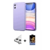 MARSİLYAN™- iPhone 11 Kılıf Kozmos Yansıma Özel Seri - Siyah Buffer Hayalet Cam Ekran Koruyucu + Raze Metal Kamera Lens - GS