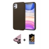 MARSİLYAN™- iPhone 11 Kılıf Kozmos Yansıma Özel Seri - Siyah Buffer Hayalet Cam Ekran Koruyucu + Raze Metal Kamera Lens - SH