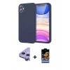 MARSİLYAN™- iPhone 11 Kılıf Kozmos Yansıma Özel Seri - Siyah Buffer Hayalet Cam Ekran Koruyucu + Raze Metal Kamera Lens - MR