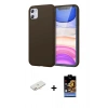 MARSİLYAN™- iPhone 11 Kılıf Kozmos Yansıma Özel Seri - Siyah Buffer Hayalet Cam Ekran Koruyucu + Renkli Kamera Lens Koruma Cam - YL