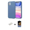 MARSİLYAN™- iPhone 11 Kılıf Kozmos Yansıma Özel Seri - Siyah Buffer Hayalet Cam Ekran Koruyucu + Renkli Kamera Lens Koruma Cam - YL