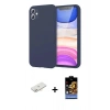 MARSİLYAN™- iPhone 11 Kılıf Kozmos Yansıma Özel Seri - Siyah Buffer Hayalet Cam Ekran Koruyucu + Renkli Kamera Lens Koruma Cam - YL