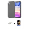 MARSİLYAN™- iPhone 11 Kılıf Kozmos Yansıma Özel Seri - Siyah Buffer Hayalet Cam Ekran Koruyucu + Renkli Kamera Lens Koruma Cam - YL
