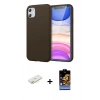 MARSİLYAN™- iPhone 11 Kılıf Kozmos Yansıma Özel Seri - Siyah Buffer Hayalet Cam Ekran Koruyucu + Renkli Kamera Lens Koruma Cam - SI