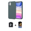 MARSİLYAN™- iPhone 11 Kılıf Kozmos Yansıma Özel Seri - Siyah Buffer Hayalet Cam Ekran Koruyucu + PVD Metal Kamera Lens - SH