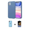 MARSİLYAN™- iPhone 11 Kılıf Kozmos Yansıma Özel Seri - Siyah Buffer Hayalet Cam Ekran Koruyucu + Turuncu Neon Fosforlu Kamera Lens