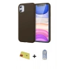 MARSİLYAN™- iPhone 11 Kılıf Kozmos Yansıma Özel Seri - Siyah Joko Magic 5D Cam + Rainbow Kamera Lens Koruma Cam - KI