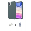 MARSİLYAN™- iPhone 11 Kılıf Kozmos Yansıma Özel Seri - Siyah Joko Magic 5D Cam + Turuncu Renkli Kamera Lens Koruma Cam