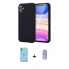 MARSİLYAN™- iPhone 11 Kılıf Kozmos Yansıma Özel Seri - Siyah Joko Magic 5D Cam + Neon Fosforlu Kamera Lens - YL