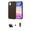MARSİLYAN™- iPhone 11 Kılıf Kozmos Yansıma Özel Seri - Siyah Joko Magic 5D Hayalet Cam + Kamera Lens Koruma Cam - SF