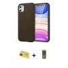 MARSİLYAN™- iPhone 11 Kılıf Kozmos Yansıma Özel Seri - Siyah Joko Magic 5D Hayalet Cam + Rainbow Kamera Lens Koruma Cam - KI