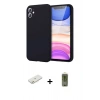 MARSİLYAN™- iPhone 11 Kılıf Kozmos Yansıma Özel Seri - Siyah Joko Magic 5D Hayalet Cam + Renkli Kamera Lens Koruma Cam - TU