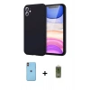 MARSİLYAN™- iPhone 11 Kılıf Kozmos Yansıma Özel Seri - Siyah Joko Magic 5D Hayalet Cam + Neon Fosforlu Kamera Lens - TU