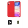 MARSİLYAN™- iPhone 11 Kılıf Kozmos Yansıma Özel Seri - Siyah Joko Magic 5D Hayalet Cam + Turuncu PVD Metal Kamera Lens