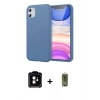 MARSİLYAN™- iPhone 11 Kılıf Kozmos Yansıma Özel Seri - Siyah Joko Magic 5D Hayalet Cam + Turuncu PVD Metal Kamera Lens