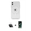 MARSİLYAN™- iPhone 11 Kılıf Kutup Klasik Serisi - Şeffaf 360 Full Body Arka Koruyucu + Kamera Lens Koruma Cam - SF
