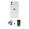 MARSİLYAN™- iPhone 11 Kılıf Kutup Klasik Serisi - Şeffaf 360 Full Body Arka Koruyucu + Raze Metal Kamera Lens - MR