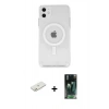 MARSİLYAN™- iPhone 11 Kılıf Kutup Klasik Serisi - Şeffaf 360 Full Body Arka Koruyucu + Renkli Kamera Lens Koruma Cam - TU